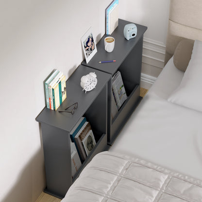 Small Narrow Side Table with Storage - Slim Sofa End Table