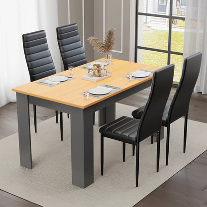 Grey & Pine 4-6 Seater Dining Table and Chairs Set