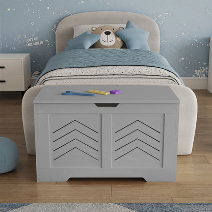Blanket Box Storage Chest - Large Toy Box With Lid & Safety Hinges