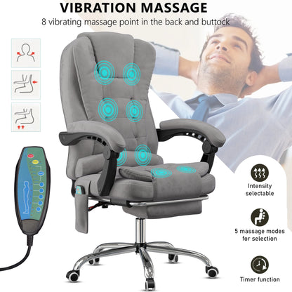 Massage Office Chair with Footrest - Ergonomic Desk Chair