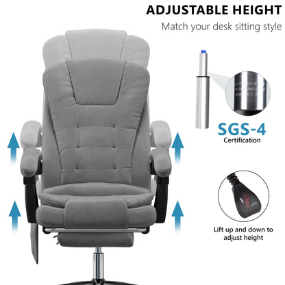 Massage Office Chair with Footrest - Ergonomic Desk Chair