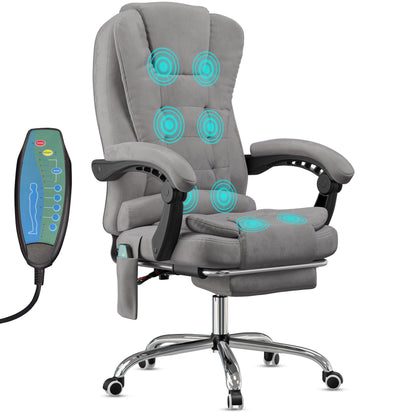 Massage Office Chair with Footrest - Ergonomic Desk Chair