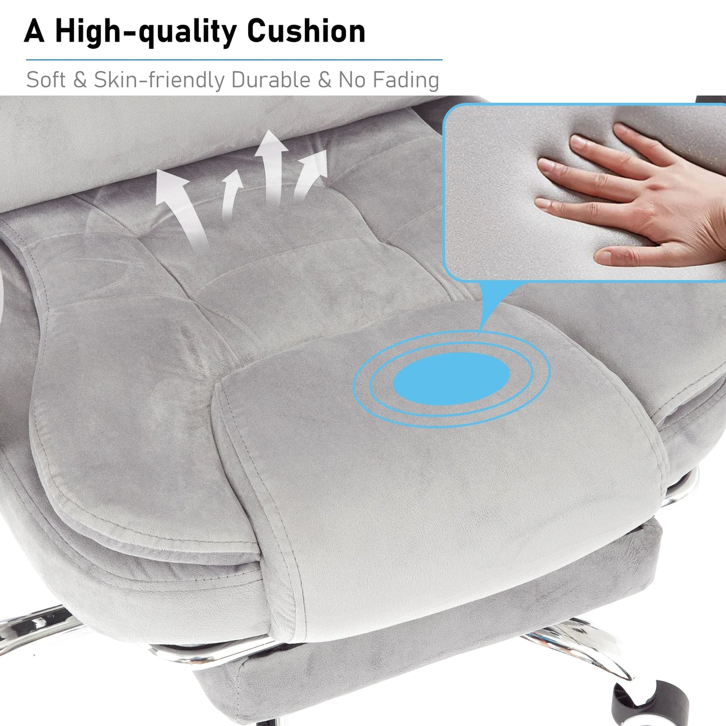 Executive Office Chair With Footrest - Ergonomic Reclining Desk Chair