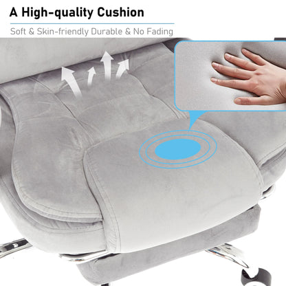 Executive Office Chair With Footrest - Ergonomic Reclining Desk Chair