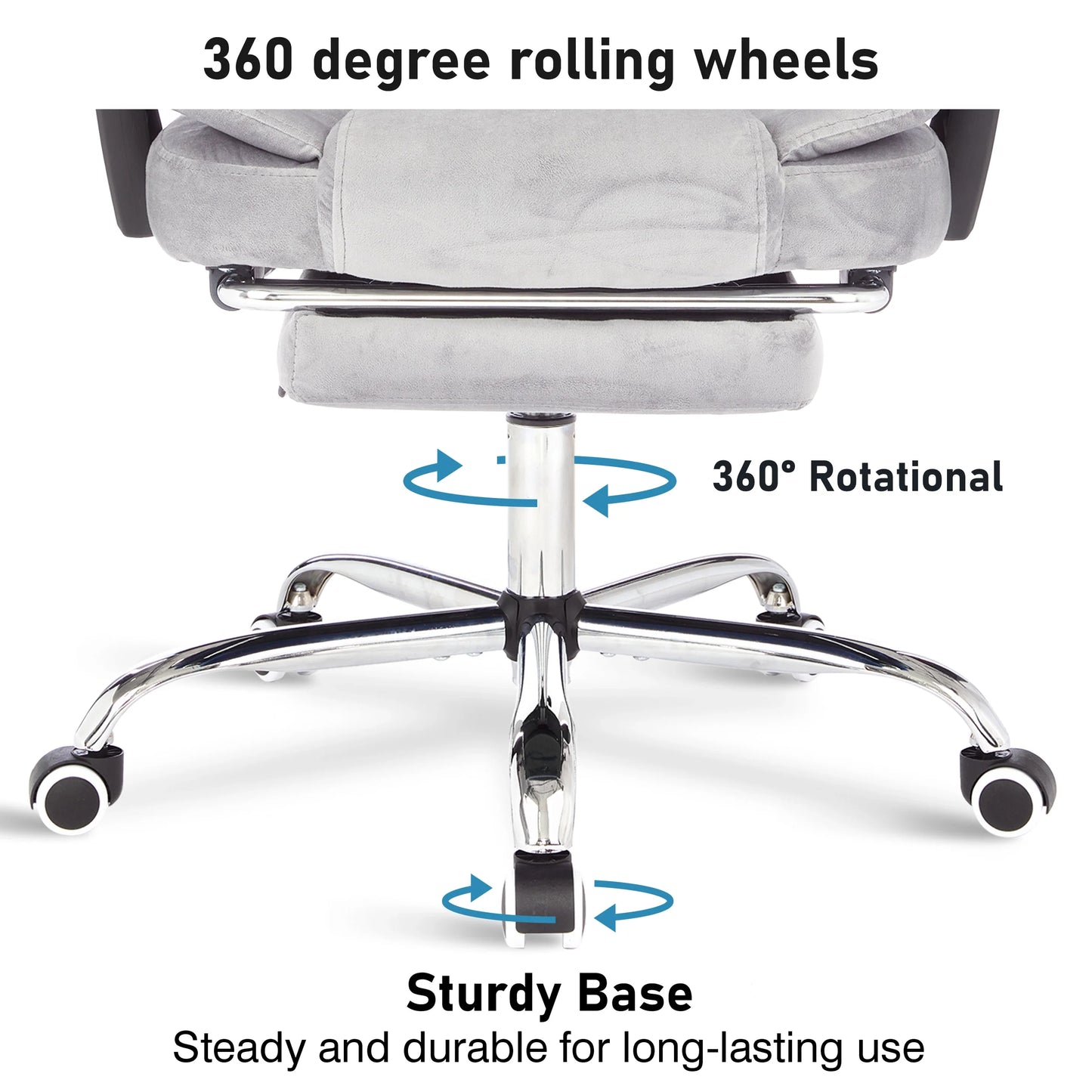 Executive Office Chair With Footrest - Ergonomic Reclining Desk Chair