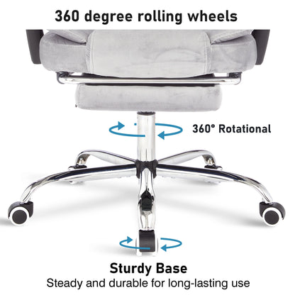 Executive Office Chair With Footrest - Ergonomic Reclining Desk Chair