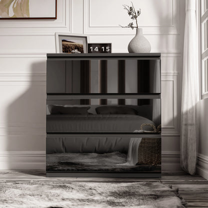 High Gloss 3 Drawer Chest - Small Chest of Drawers