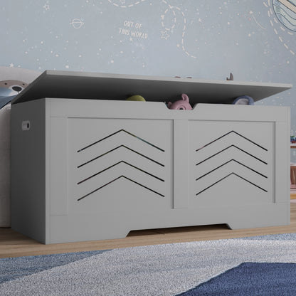 Blanket Box Storage Chest - Large Toy Box With Lid & Safety Hinges