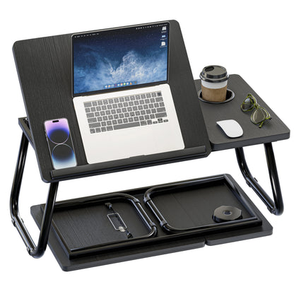 Portable Height Adjustable Laptop Table with Cup Holder