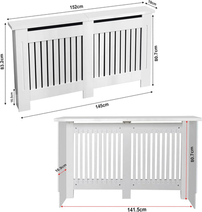 Chelsea White Radiator Cover,  Vertical Wooden Slats