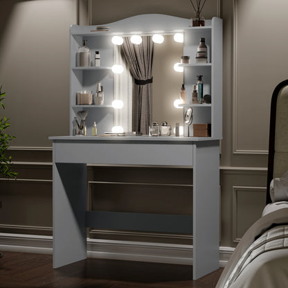 Dressing Table With Mirror & Led Lights - Makeup Vanity Desk