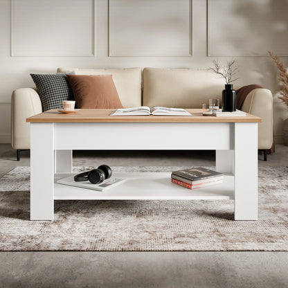 Lift top Coffee Table with Storage - Lift up Living Room Table 100cm