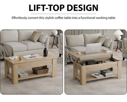 Lift Top Storage Coffee Table | Lift Up Modern Tea Table 120cm Wide