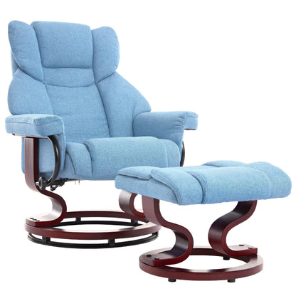 Swivel Recliner Chair with Footstool - Recliner Armchair