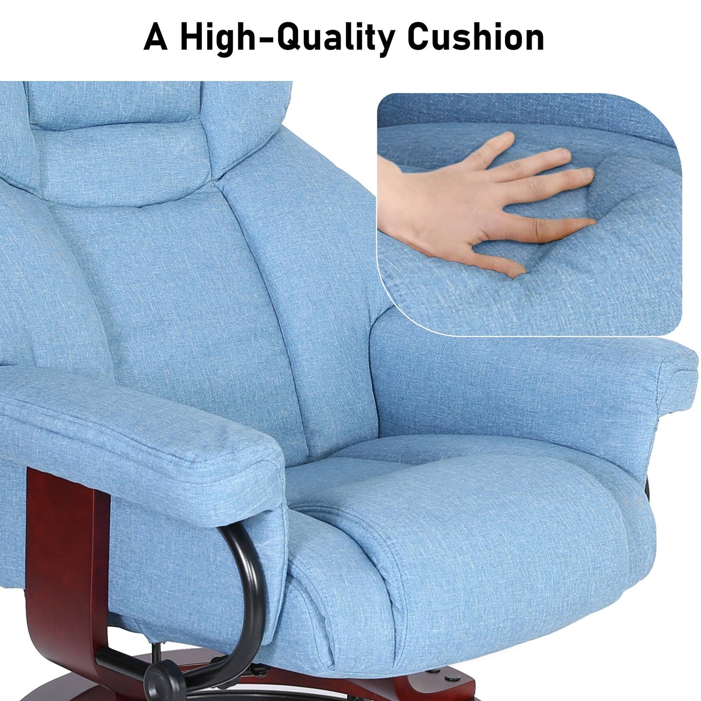Swivel Recliner Chair with Footstool - Recliner Armchair
