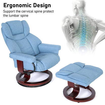 Swivel Recliner Chair with Footstool - Recliner Armchair