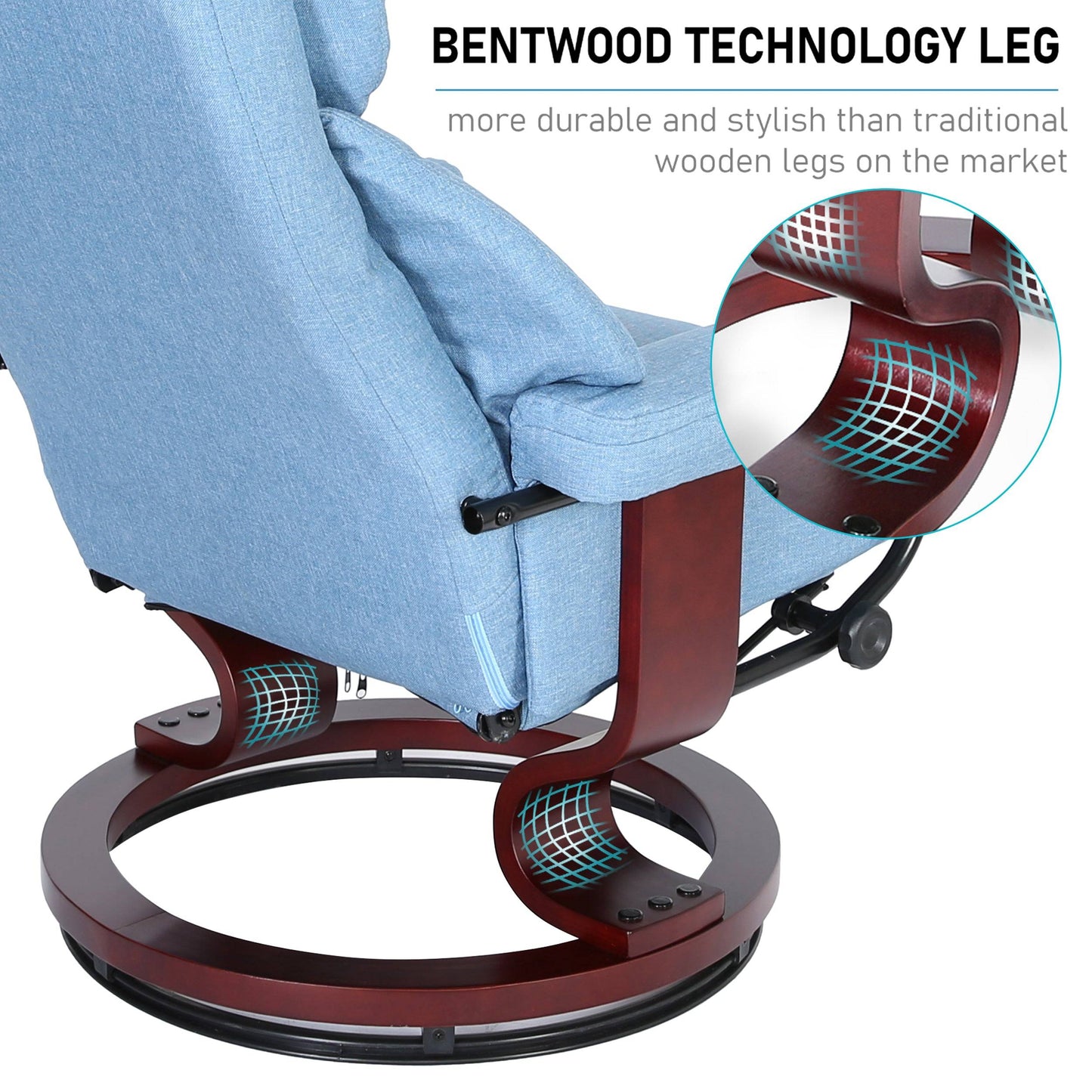 Swivel Recliner Chair with Footstool - Recliner Armchair