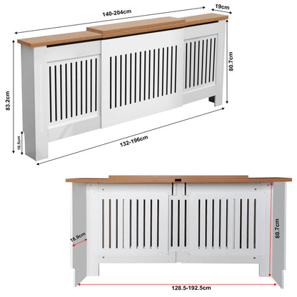 Adjustable Radiator Cover, Extendable 140-204 cm