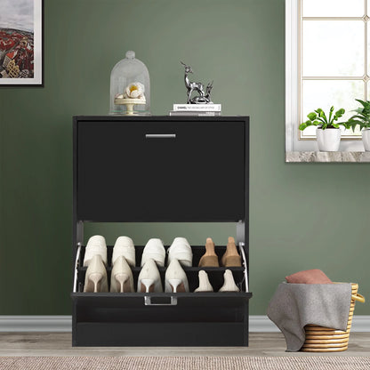 2 Door Slim Shoe Cabinet For Hallway | Small Shoe Storage