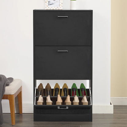 3 Drawer Slim Shoe Cabinet For Hallway - Tall Shoe Storage