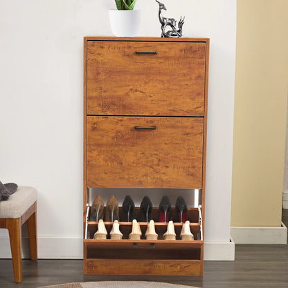 3 Drawer Slim Shoe Cabinet For Hallway - Tall Shoe Storage