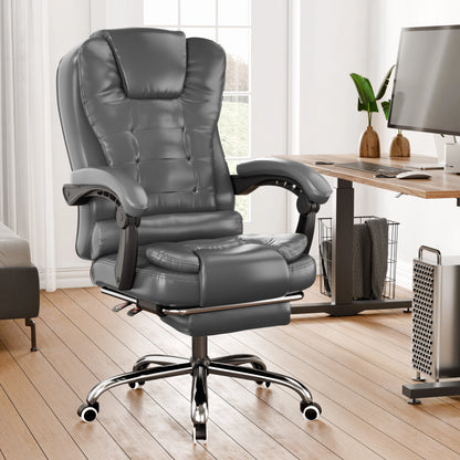 Executive Office Chair With Footrest - Ergonomic Reclining Desk Chair