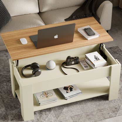 Lift top Coffee Table with Storage - Lift up Living Room Table 100cm