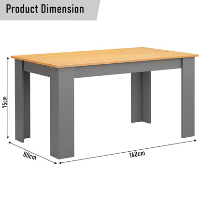 Grey & Pine 4-6 Seater Dining Table and Chairs Set