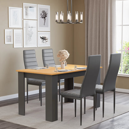 Grey & Pine 4-6 Seater Dining Table and Chairs Set