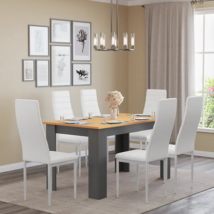 Grey & Pine 4-6 Seater Dining Table and Chairs Set