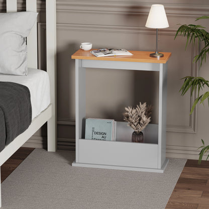Small Narrow Side Table with Storage - Slim Sofa End Table