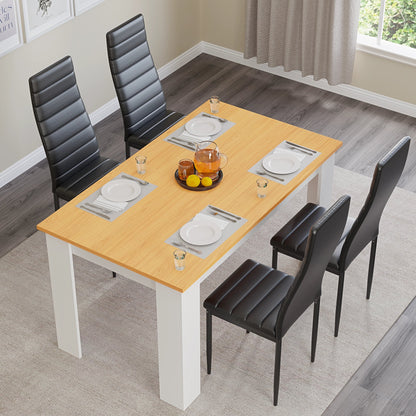 Dining Table Set With 4 & 6 Chairs in Black, Grey & White