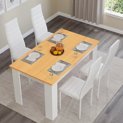 Dining Table Set With 4 & 6 Chairs in Black, Grey & White