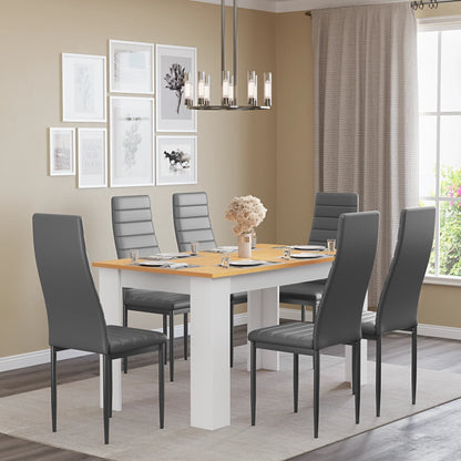 Dining Table Set With 4 & 6 Chairs in Black, Grey & White