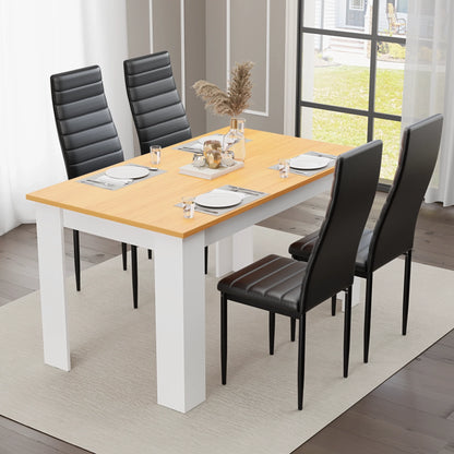 Dining Table Set With 4 & 6 Chairs in Black, Grey & White