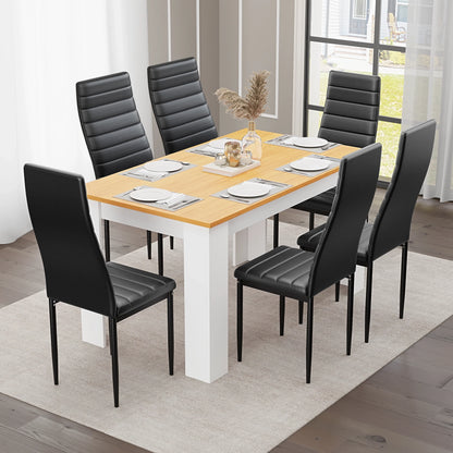 Dining Table Set With 4 & 6 Chairs in Black, Grey & White