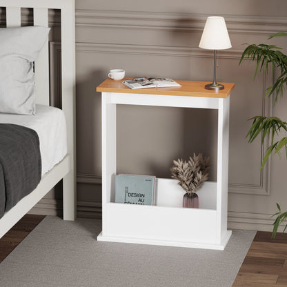 Small Narrow Side Table with Storage - Slim Sofa End Table