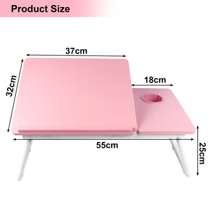 Portable Height Adjustable Laptop Table with Cup Holder