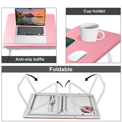 Portable Height Adjustable Laptop Table with Cup Holder