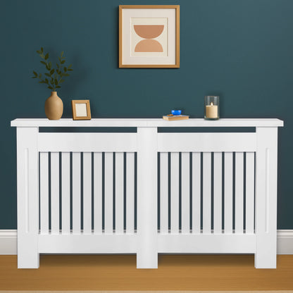 Chelsea White Radiator Cover,  Vertical Wooden Slats