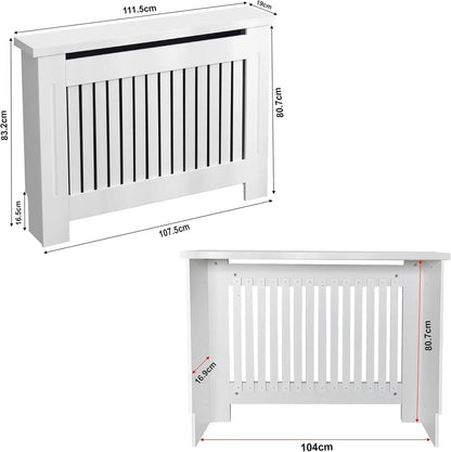 Chelsea White Radiator Cover,  Vertical Wooden Slats