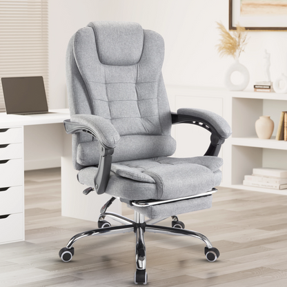 Executive Office Chair With Footrest - Ergonomic Reclining Desk Chair
