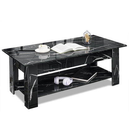 High Gloss Lift Top Coffee Table With Hidden Storage Shelf