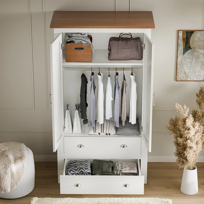 Shaker Double Wardrobe With Drawers And Hanging Space