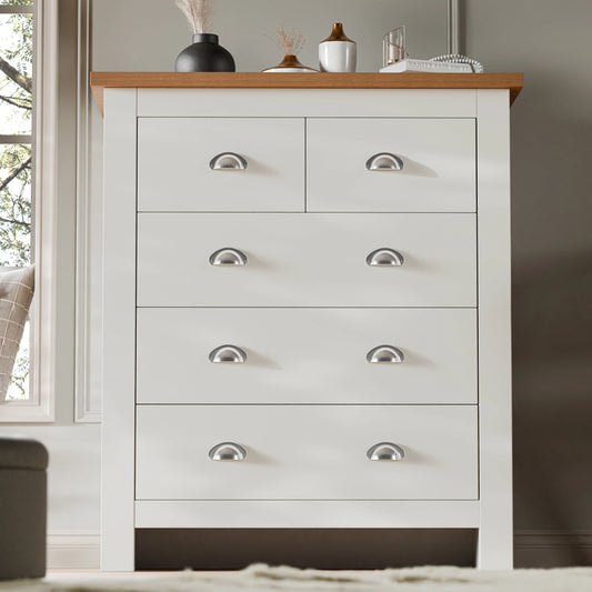 5 Drawer Chest of Drawers -  Shaker Bedroom Drawers