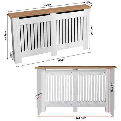 Radiator Cover With Oak Top - Vertical Slatted Design