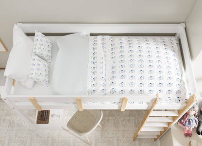 Bunk Bed With Desk - High Sleeper Loft Bed Frame For Kids