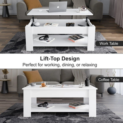 Lift Top Storage Coffee Table | Lift Up Modern Tea Table 120cm Wide