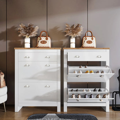 Shoe Cabinet With Drawer | 2 Door Slim Shoe Storage Unit