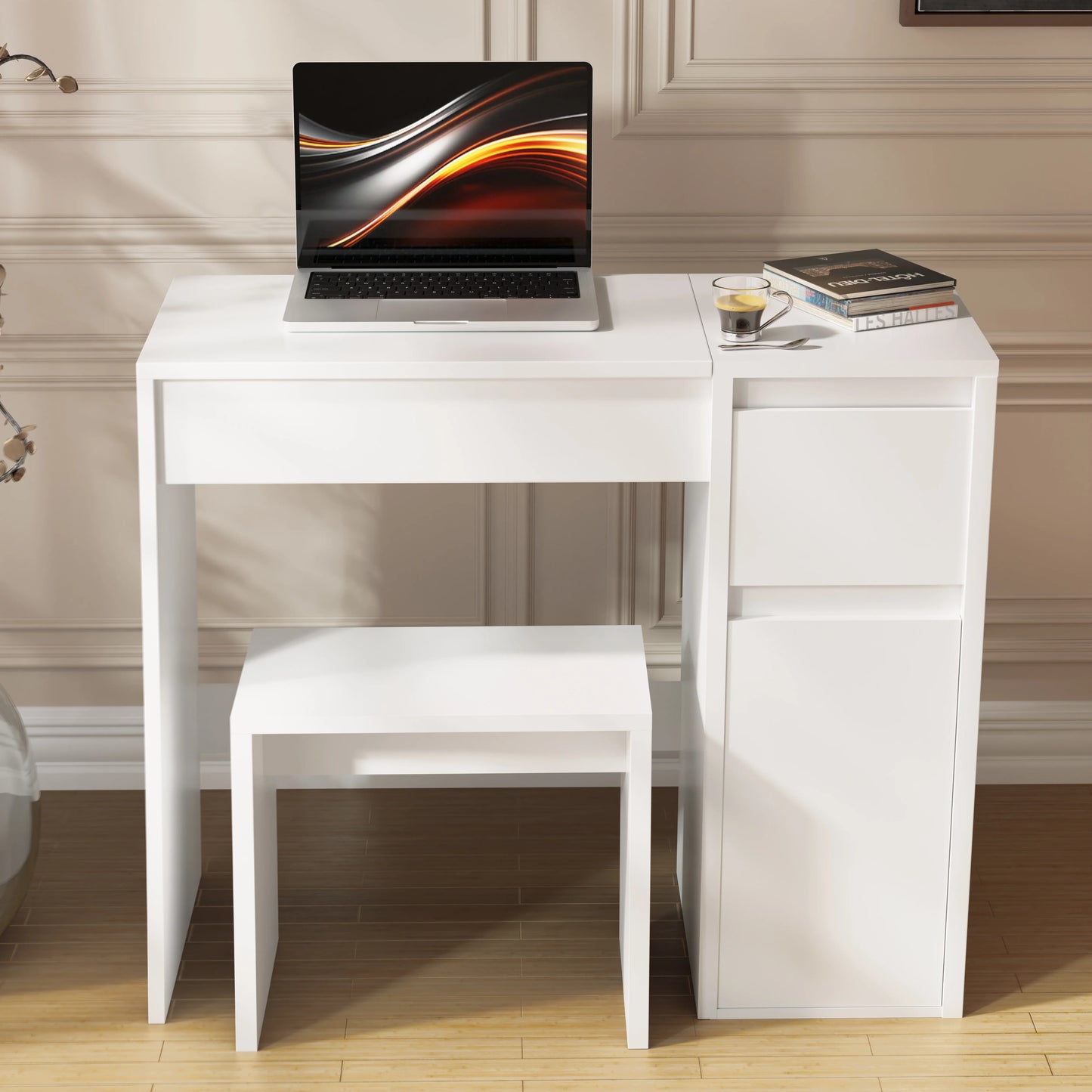 Dressing Table with Mirror and Storage - Makeup Vanity Desk for Girls